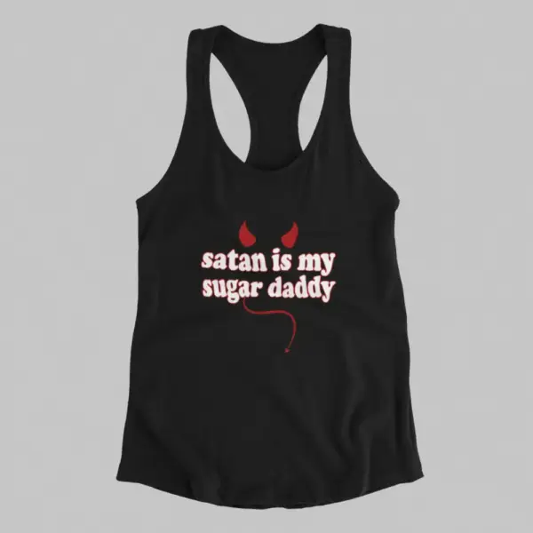 Satan Tank Top, Satan Is My Sugar Daddy Black Athlete
