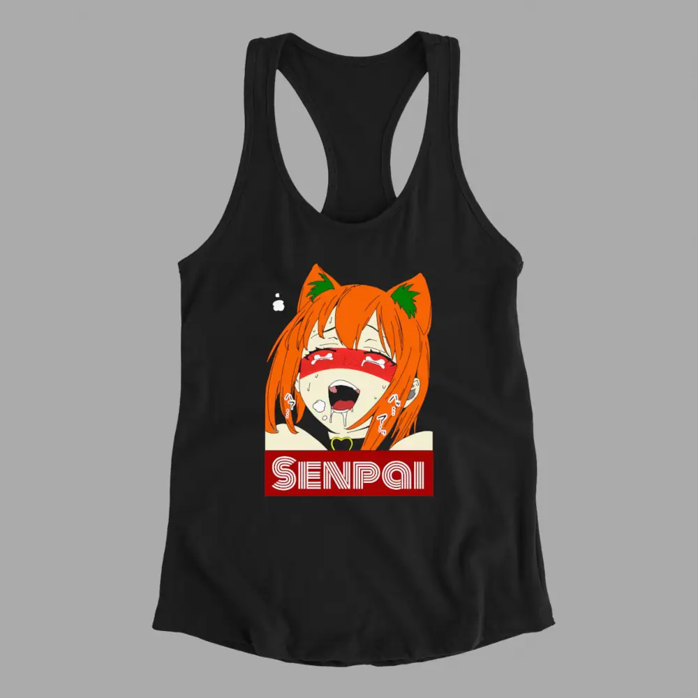 Senpai Tank Top, Senpai Black Athlete