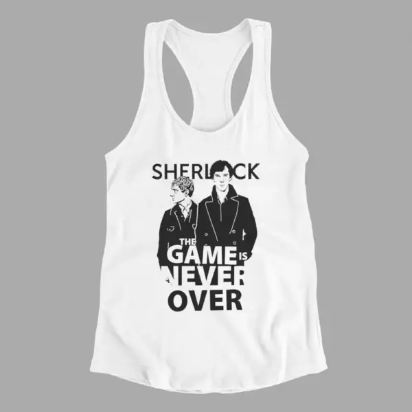 Sherlock Tank Top, Sherlock The Game Is Never Over White Athlete