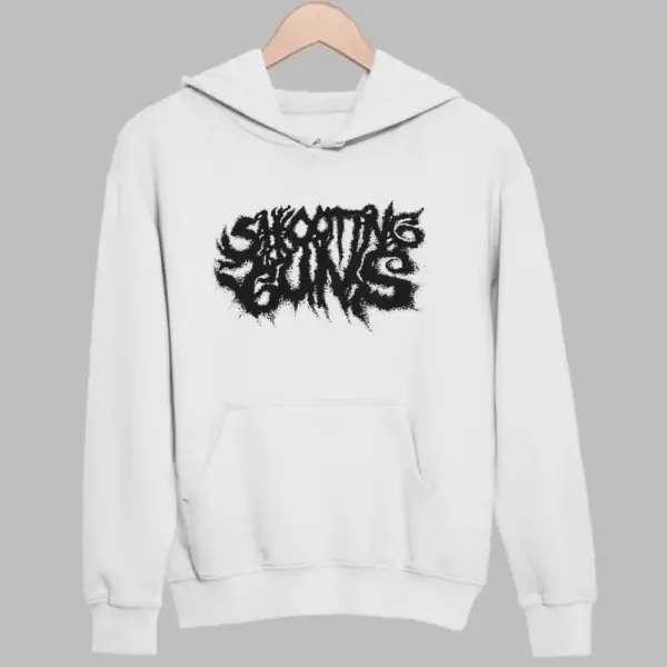 Shooting Guns Hoodie, Shooting Guns Logo White Sweatshirt