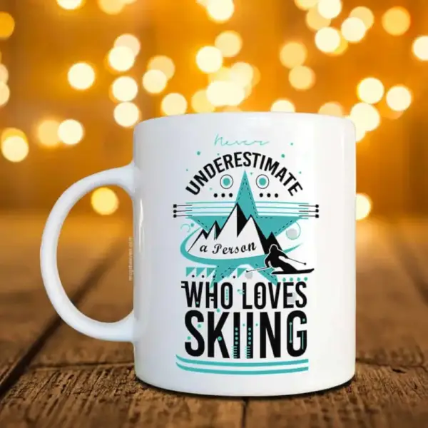 Skiing Mug, Love Skiing Coffee Mug