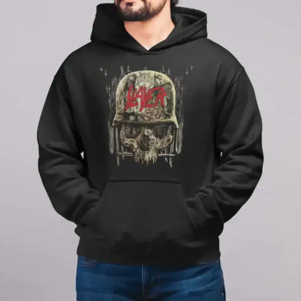 Slayer Skullhead Logo Hoodie, Thrash Metal Merch