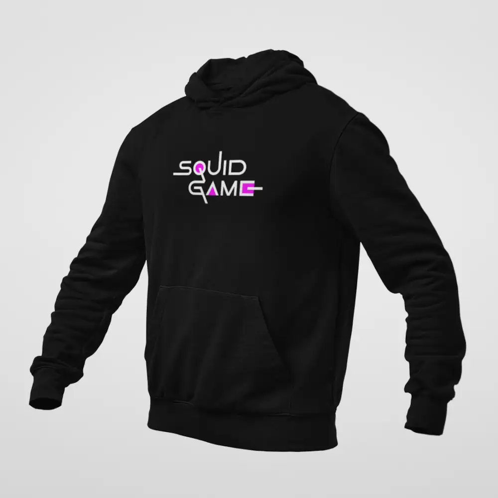 Squid Game Hoodie, Squid Game Logo Black Hoodie