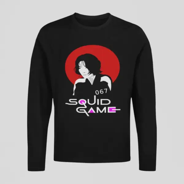 Squid Game Longsleeve T-Shirt, Squid Game 067 Jung Ho-yeon Black Long Sleeve