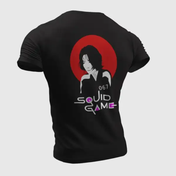 Squid Game T-Shirt, Squid Game 067 Jung Ho-yeon Black T-Shirt - Image 2