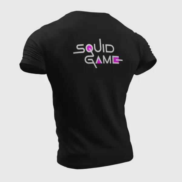 Squid Game T-Shirt, Squid Game Logo Black T-Shirt - Image 2