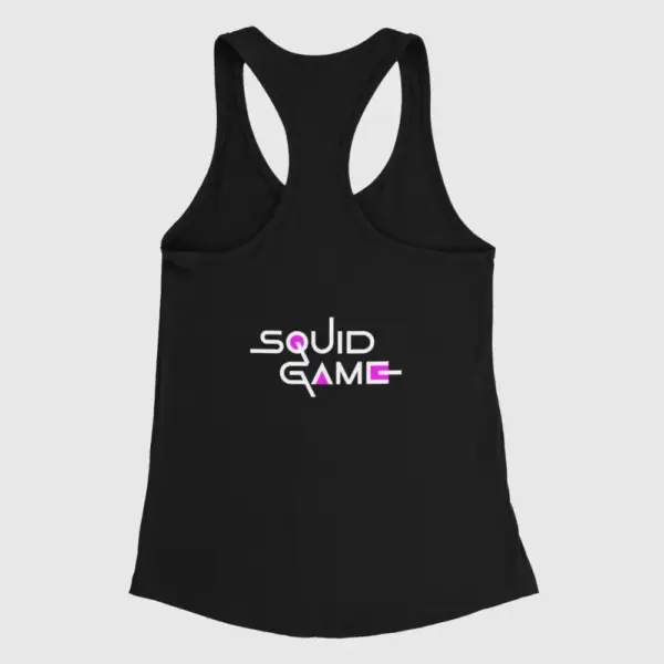 Squid Game Tank Top, Squid Game Logo Black Tank Top Shirt - Image 2
