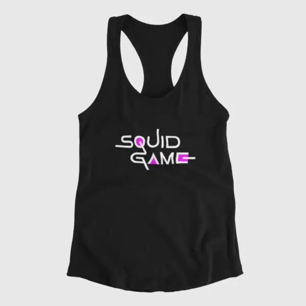 Squid Game Tank Top, Squid Game Logo Black Tank Top Shirt