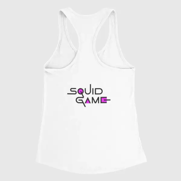Squid Game Tank Top, Squid Game Logo White Tank Top Shirt - Image 2