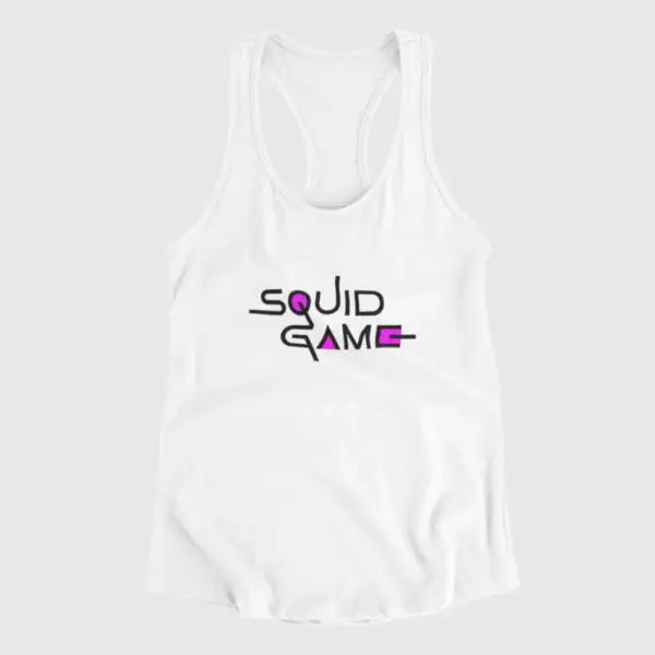 Squid Game Tank Top, Squid Game Logo White Tank Top Shirt