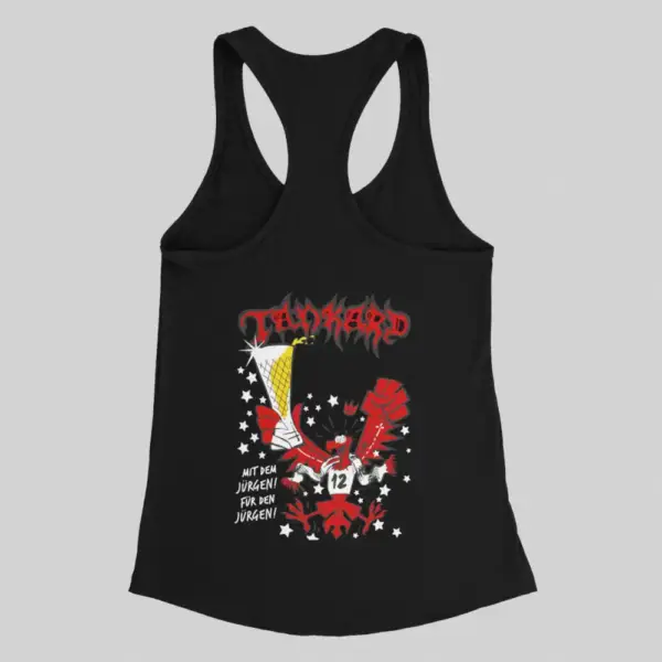 Tankard Tank Top, Tankard Schwarz‐weiss wie Schnee Black Tank Top - Image 2