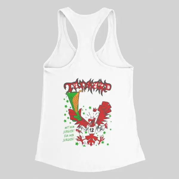 Tankard Tank Top, Tankard Schwarz‐weiss wie Schnee White Tank Top - Image 2