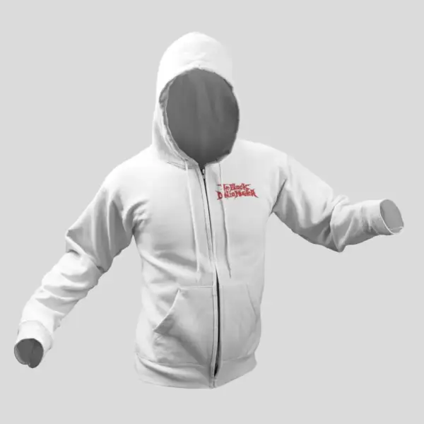 The Black Dahlia Murder Zip Hoodie, Black Dahlia Logo White Zip Sweatshirt - Image 2