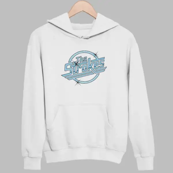 The Strokes Hoodie, The Strokes Logo White Sweatshirt