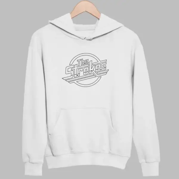 The Strokes Hoodie, The Strokes Logo White Sweatshirt