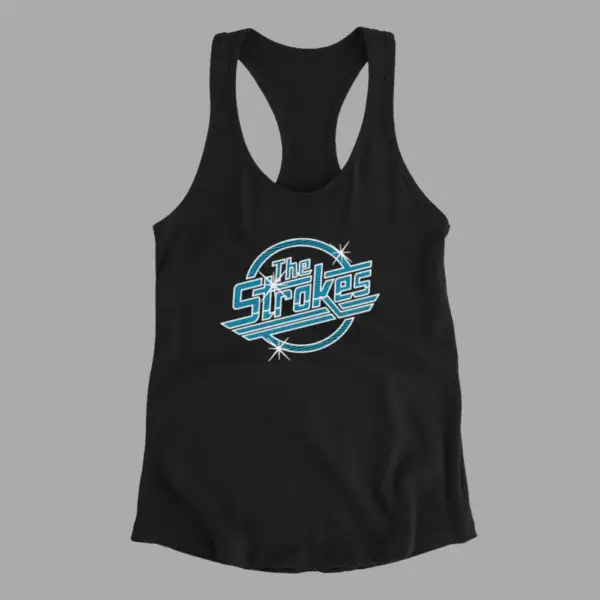 The Strokes Tank Top, The Strokes Logo Black Athlete