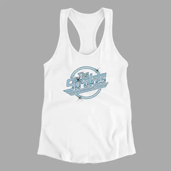 The Strokes Tank Top, The Strokes Logo White Athlete