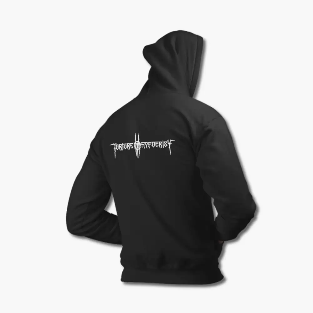 Torture of Hypocrisy Hoodie, Torture of Hypocrisy Logo Black Sweatshirt - Image 2
