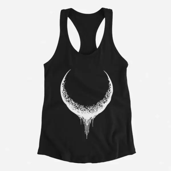 Uada Tank Top, Uada Moon Logo Black Tank Top