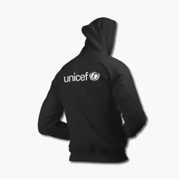 Unicef Hoodie, Unicef Logo Black Hoodie - Image 2