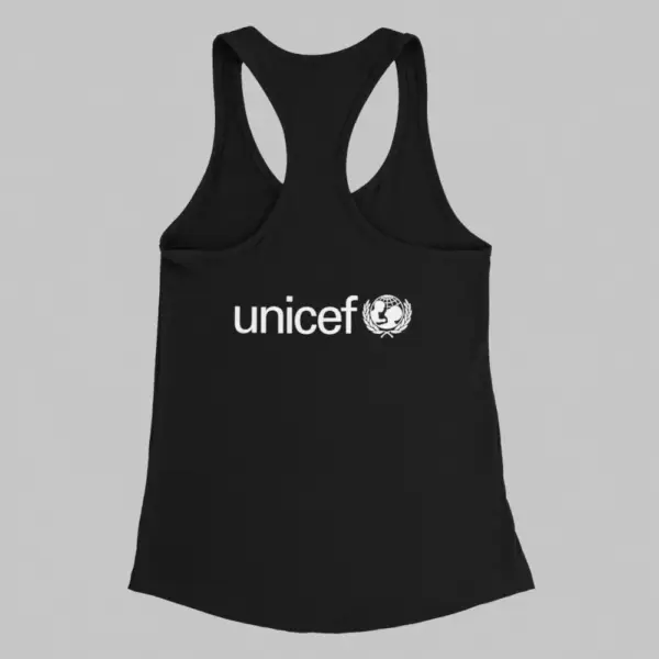 Unicef Tank Top, Unicef Logo Black Athlete - Image 2