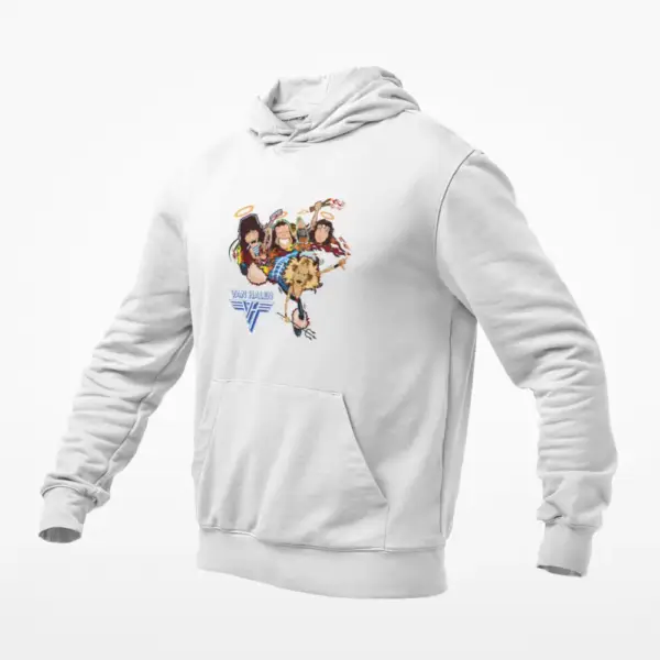 Van Halen Artwork White Hoodie