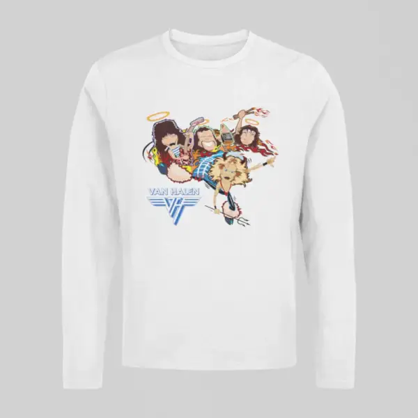 Van Halen Artwork White Longsleeve T-Shirt