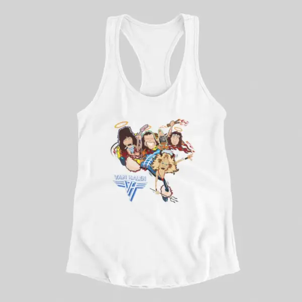 Van Halen Artwork White Tank Top Athlete