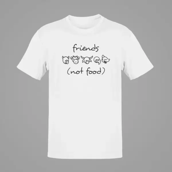 Vegan T-Shirt, Friends Not Food White T-Shirt