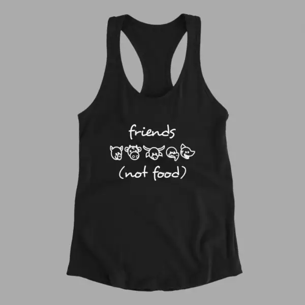 Vegan Tank Top, Friends Not Food Black Athlete