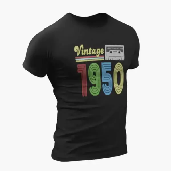 Vintage 1950 T-Shirt, Vintage 1950 Teyp Cassette Limited Edition Black T-Shirt