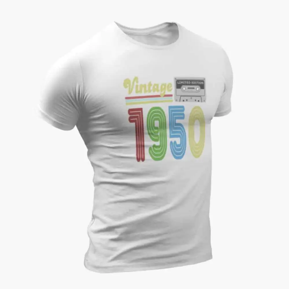 Vintage 1950 T-Shirt, Vintage 1950 Teyp Cassette Limited Edition White T-Shirt