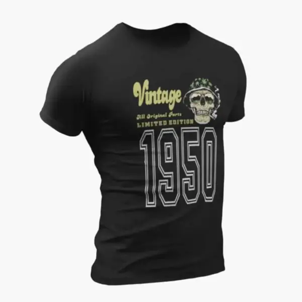 Vintage 1950 T-Shirt, Vintage 1950 Weed Head Limited Edition Black T-Shirt