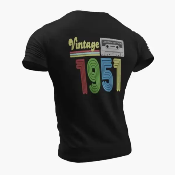 Vintage 1951 T-Shirt, Vintage 1951 Teyp Cassette Limited Edition Black T-Shirt - Image 2