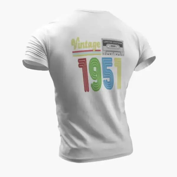 Vintage 1951 T-Shirt, Vintage 1951 Teyp Cassette Limited Edition White T-Shirt - Image 2