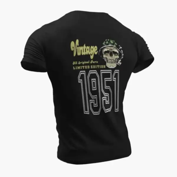 Vintage 1951 T-Shirt, Vintage 1951 Weed Head Limited Edition Black T-Shirt - Image 2