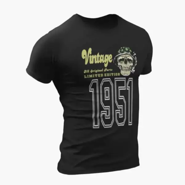 Vintage 1951 T-Shirt, Vintage 1951 Weed Head Limited Edition Black T-Shirt