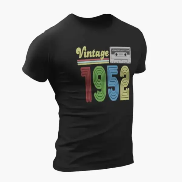 Vintage 1952 T-Shirt, Vintage 1952 Teyp Cassette Limited Edition Black T-Shirt