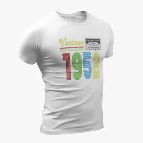 Vintage 1952 T-Shirt, Vintage 1952 Teyp Cassette Limited Edition White T-Shirt