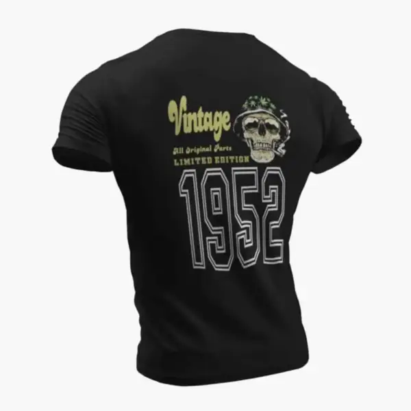 Vintage 1952 T-Shirt, Vintage 1952 Weed Head Limited Edition Black T-Shirt - Image 2