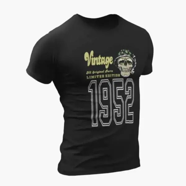 Vintage 1952 T-Shirt, Vintage 1952 Weed Head Limited Edition Black T-Shirt