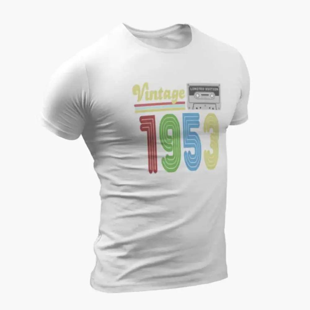 Vintage 1953 T-Shirt, Vintage 1953 Teyp Cassette Limited Edition White T-Shirt