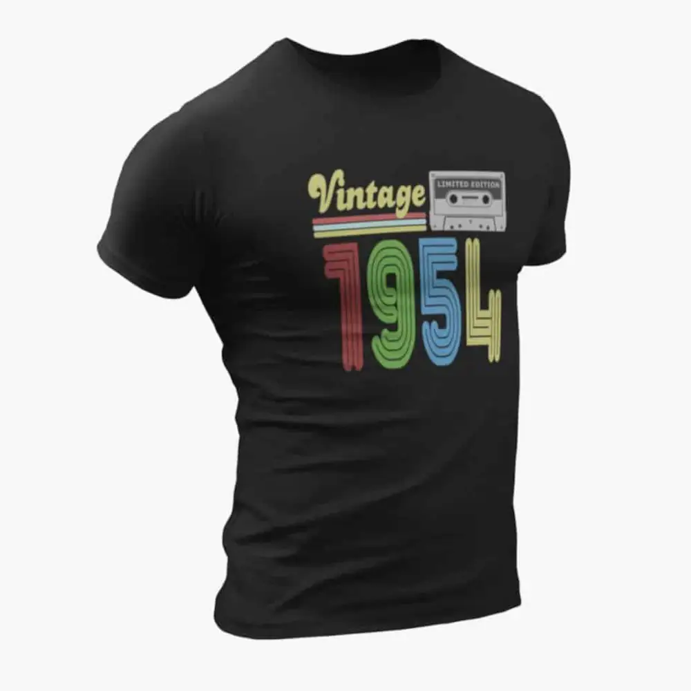 Vintage 1954 T-Shirt, Vintage 1954 Teyp Cassette Limited Edition Black T-Shirt