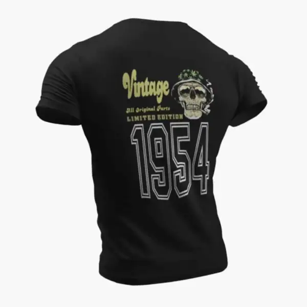 Vintage 1954 T-Shirt, Vintage 1954 Weed Head Limited Edition Black T-Shirt - Image 2