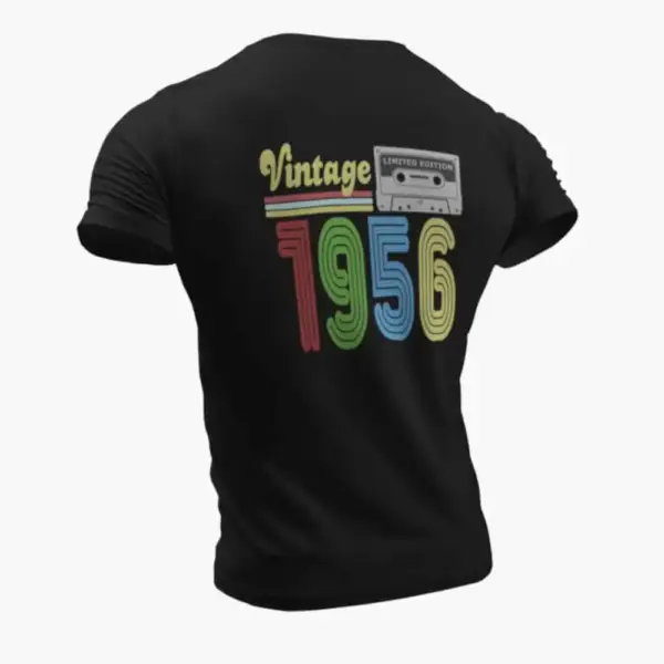 Vintage 1956 T-Shirt, Vintage 1956 Teyp Cassette Limited Edition Black T-Shirt - Image 2