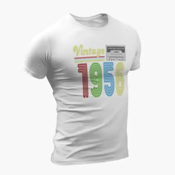 Vintage 1956 T-Shirt, Vintage 1956 Teyp Cassette Limited Edition White T-Shirt