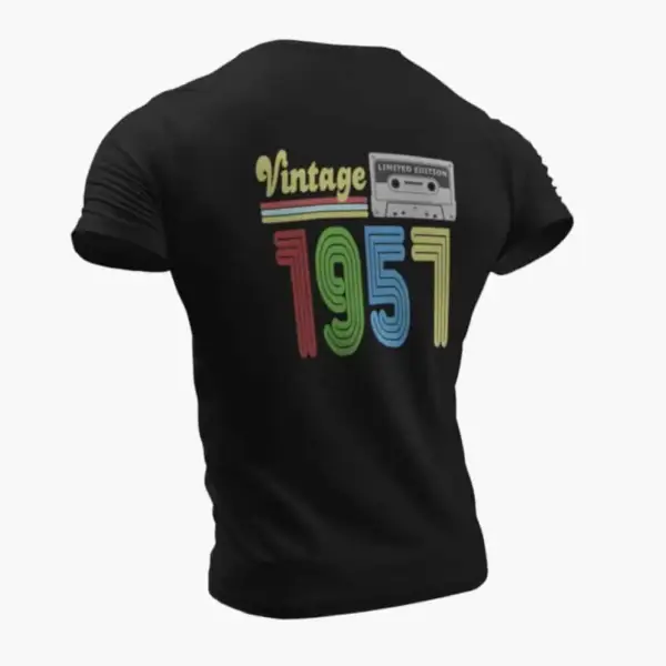 Vintage 1957 T-Shirt, Vintage 1957 Teyp Cassette Limited Edition Black T-Shirt - Image 2