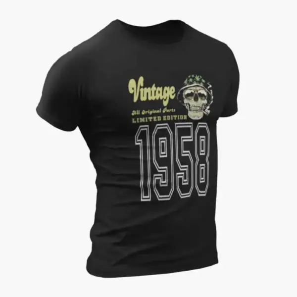 Vintage 1958 T-Shirt, Vintage 1958 Weed Head Limited Edition Black T-Shirt