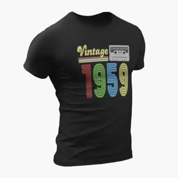 Vintage 1959 T-Shirt, Vintage 1959 Teyp Cassette Limited Edition Black T-Shirt