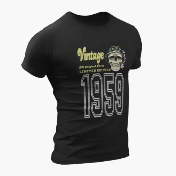 Vintage 1959 T-Shirt, Vintage 1959 Weed Head Limited Edition Black T-Shirt